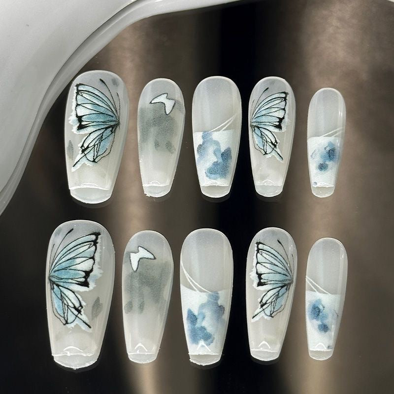 Künstlerisches Schmetterlingsdesign Press-On Nagel Set