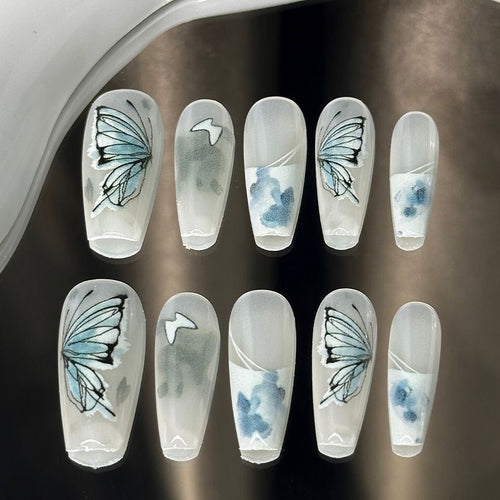 Künstlerisches Schmetterlingsdesign Press-On Nagel Set