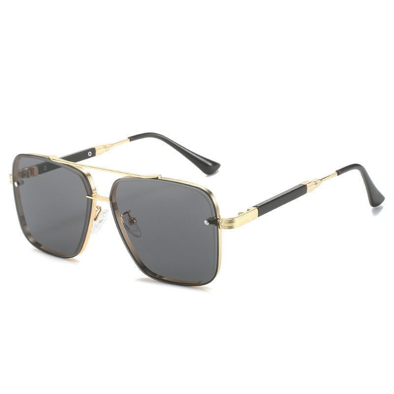 Damen Geometrische Oversize-Sonnenbrille mit filigranem Metallrahmen Karnz