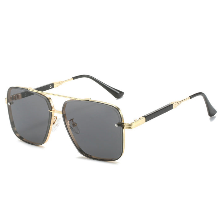 Damen Geometrische Oversize-Sonnenbrille mit filigranem Metallrahmen Karnz