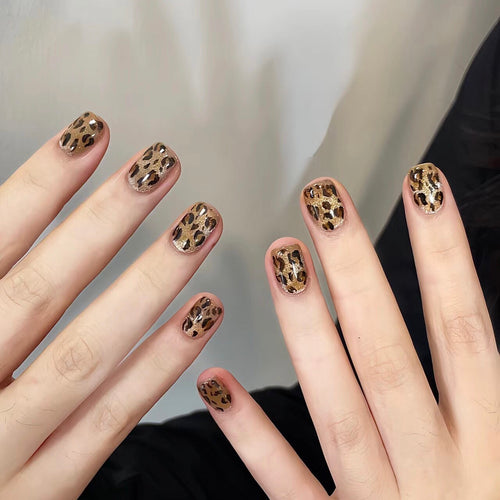Chic Leopard-Print Press-On-Nagelset