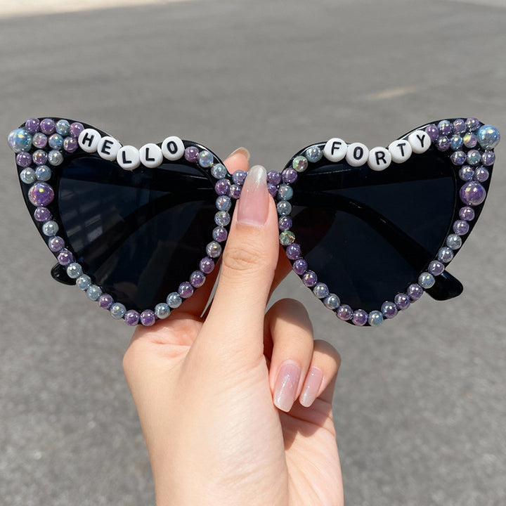 Glamouröse herzförmige Brautsonnenbrille Karnz