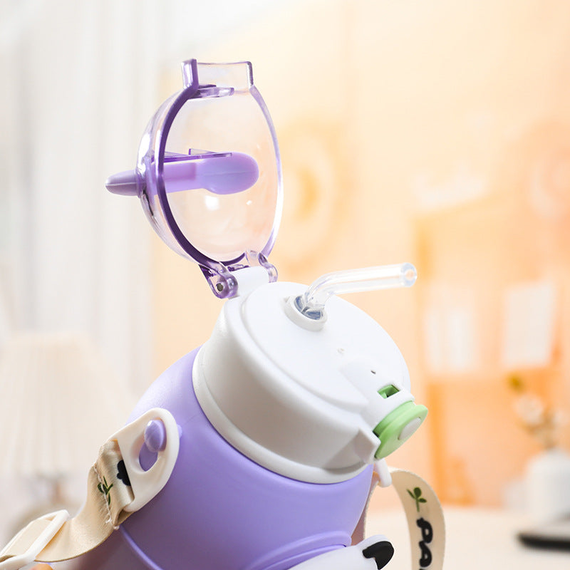 Damen Isolierte Trinkflasche mit buntem Hasenmotiv Karnz