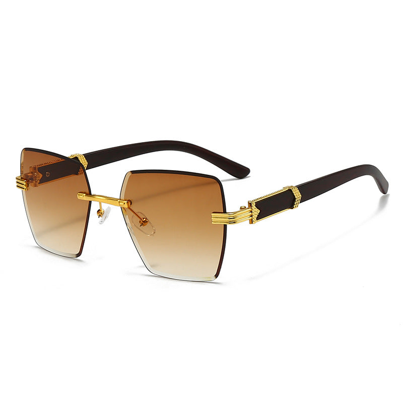 Damen extravagante quadratische Sonnenbrille mit goldenen Akzenten Karnz