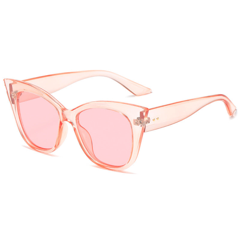 Damen extravagante Cat-Eye-Sonnenbrille mit verspiegelten Gläsern Karnz