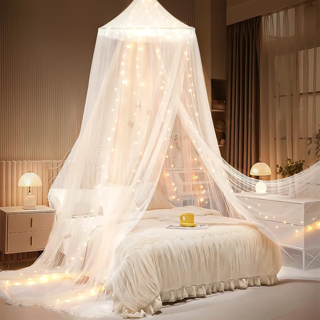Verzauberndes Himmelbett Zelt mit LED-Lichtern Karnz
