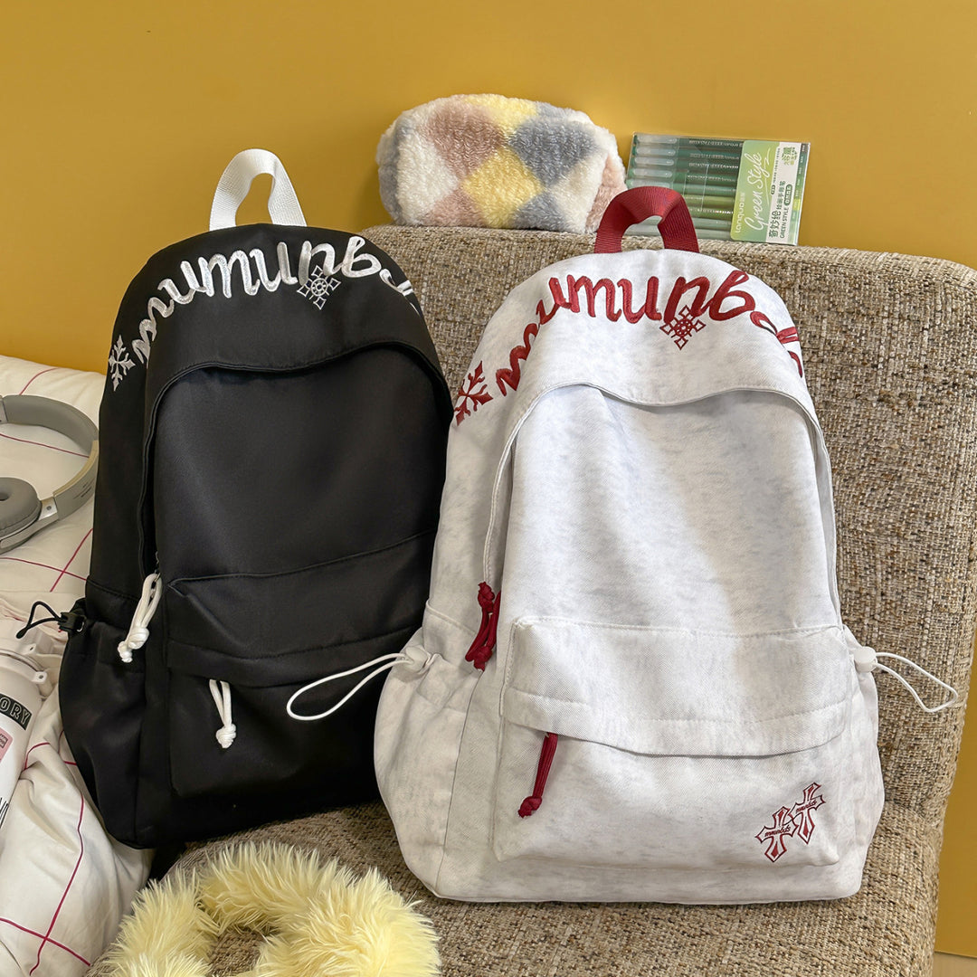 Lässiger bestickter Kordelzug-Rucksack Karnz