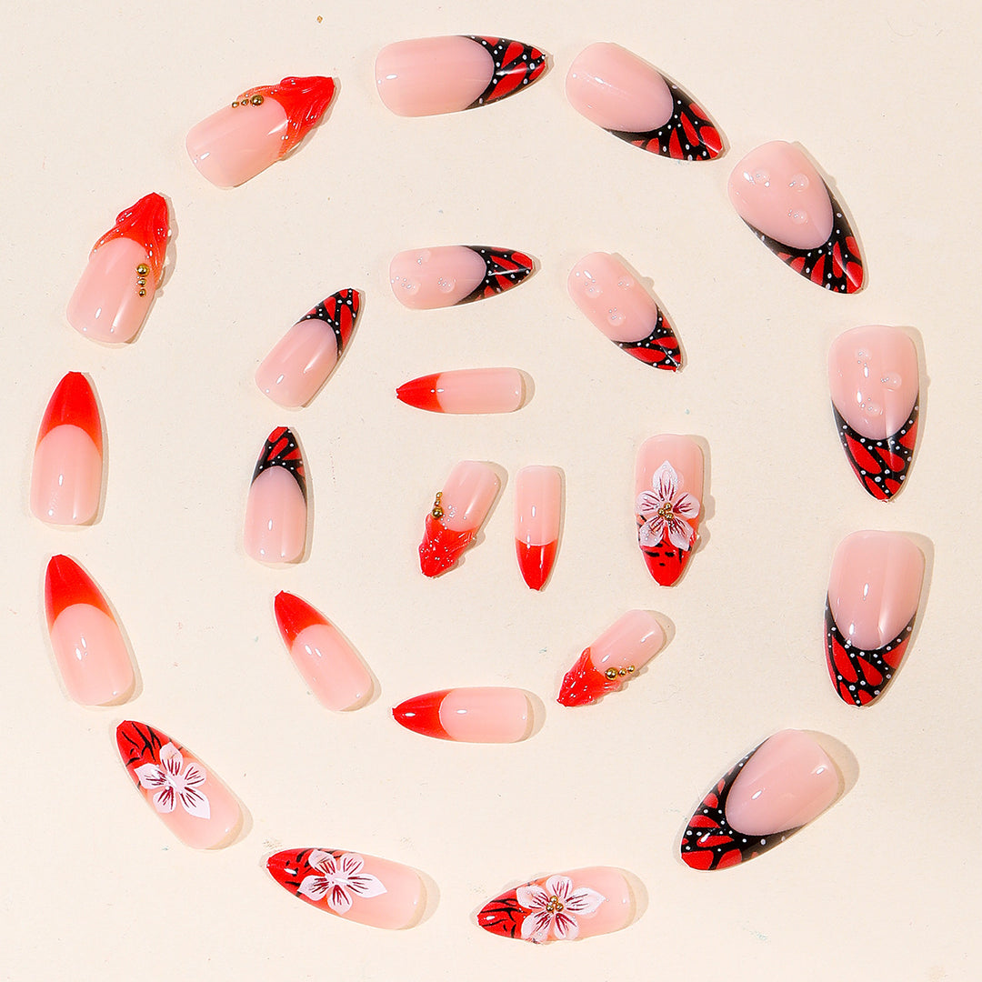 Künstlerisches Floral Flame Nail Art Set Karnz