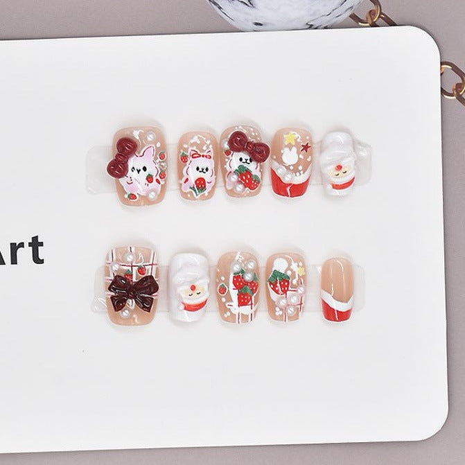 Festliches Charakter-Themen Press-On Nagelset Karnz