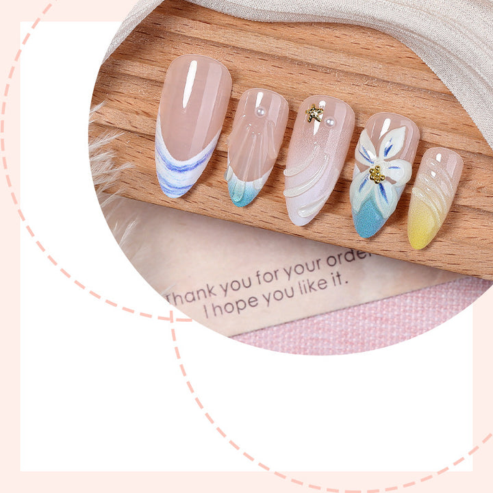 Premium Floral Art Press-On Nail Set Karnz