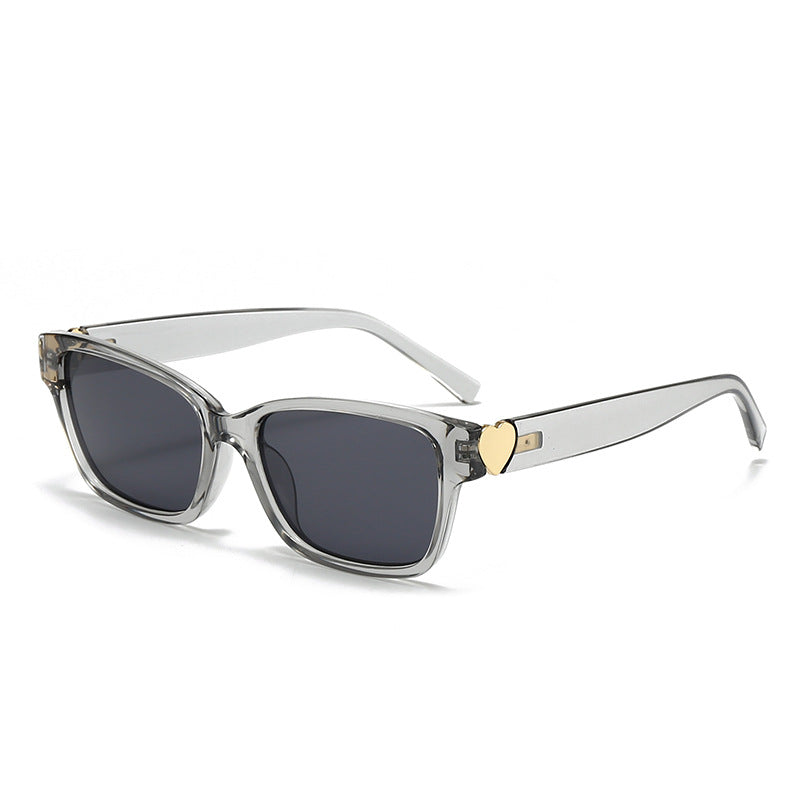 Damen modische quadratische Sonnenbrille mit Herz-Akzenten Karnz