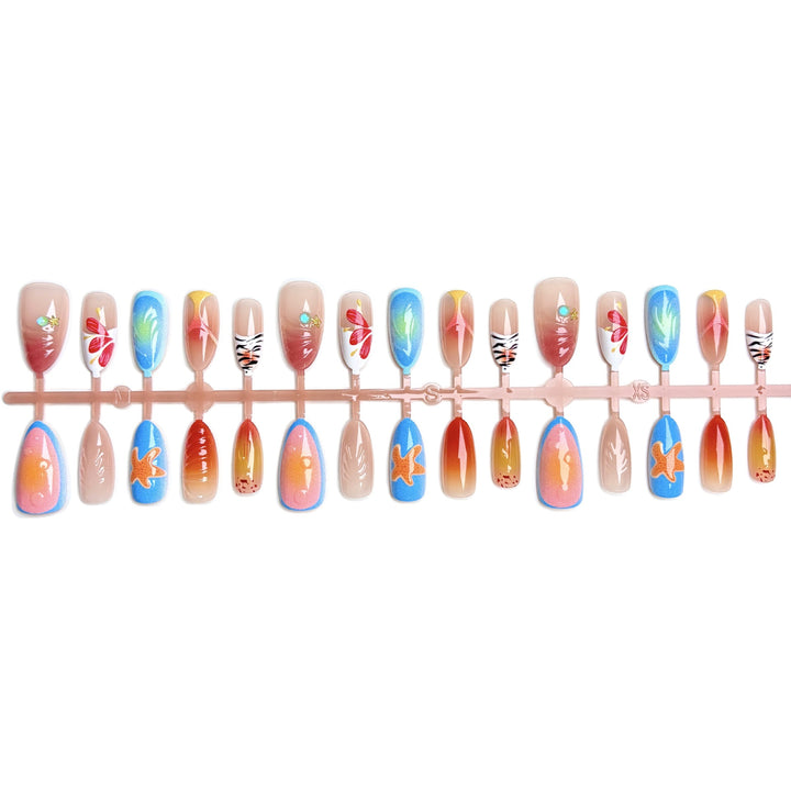 Tropisches Dekoratives Drucknagel-Set
