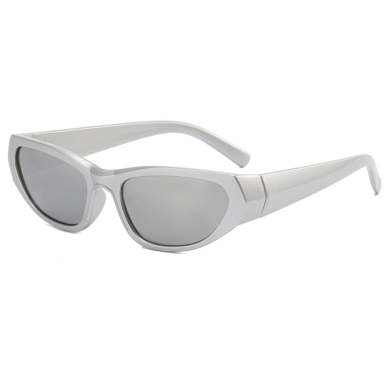 Damen modische Sonnenbrille mit verspiegelten Gläsern Karnz