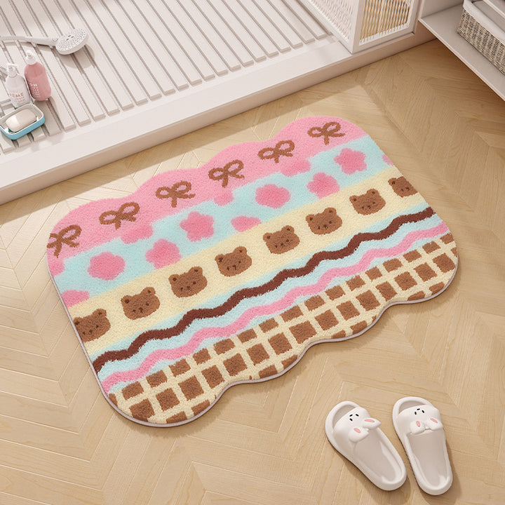 Regenbogen-Themen Plüsch Memory Foam Badmatte