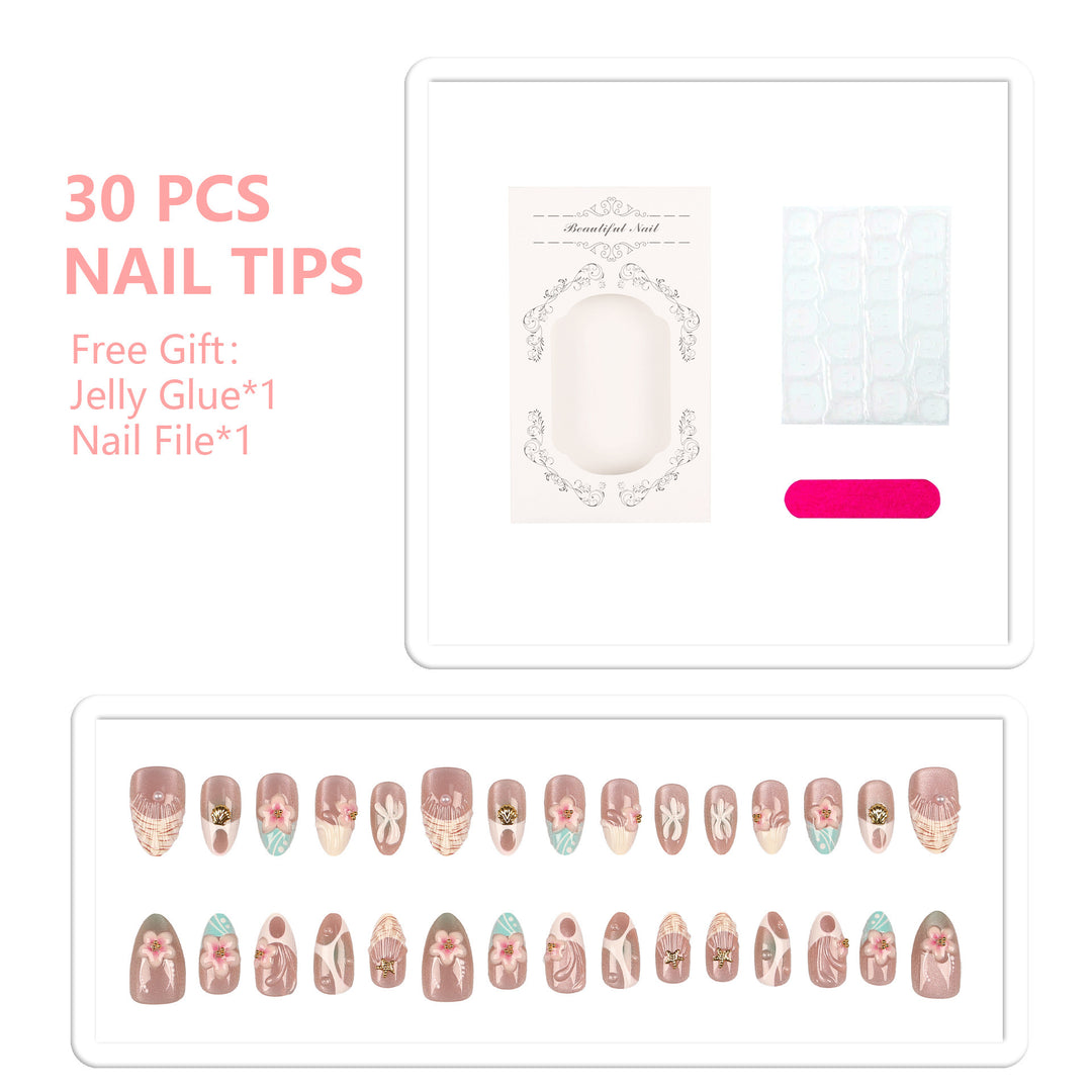Künstlerisches Floral Acryl-Nagel-Set