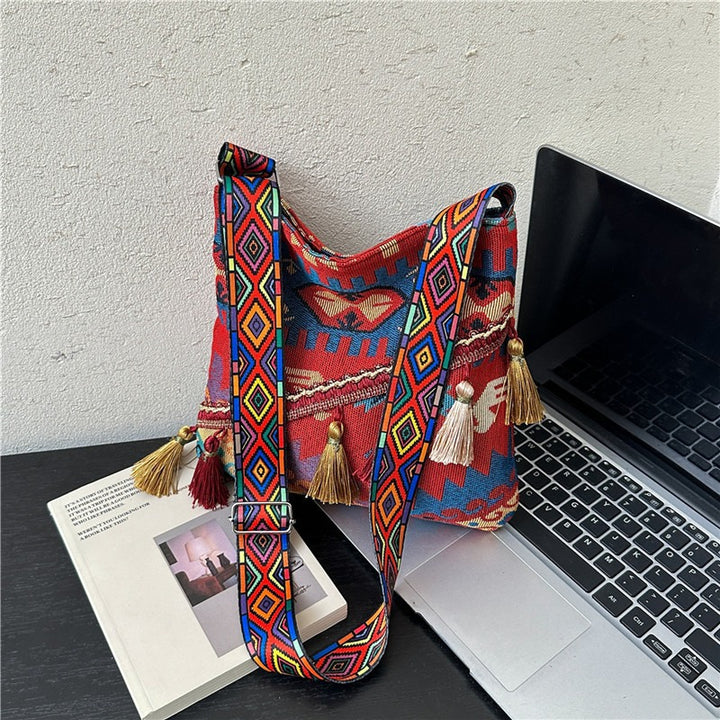 WoBohemian Stil Bestickte Schultertasche Karnz