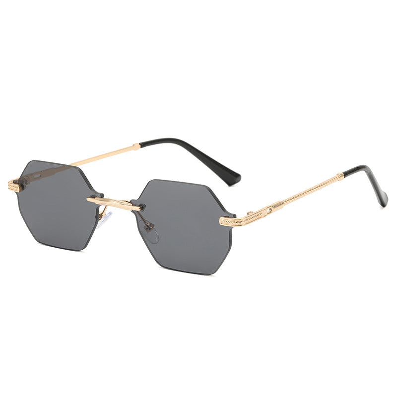 Damen hexagonale Designer-Sonnenbrille mit hochwertigem Metallrahmen Karnz