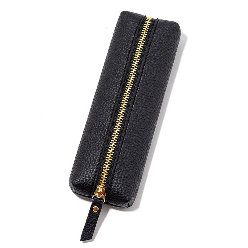 Premium Leder Reißverschluss Bleistift Etui Karnz