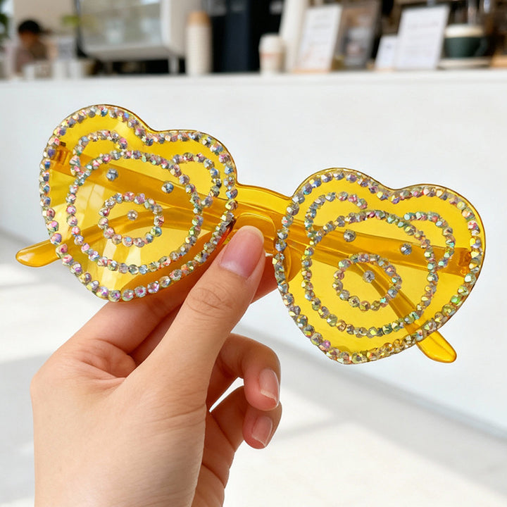 Herzförmige Strass-Sonnenbrille Karnz