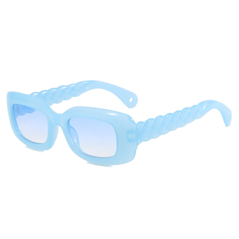 Damen modische quadratische Sonnenbrille mit einzigartigem gedrehten Bügeldesign Karnz