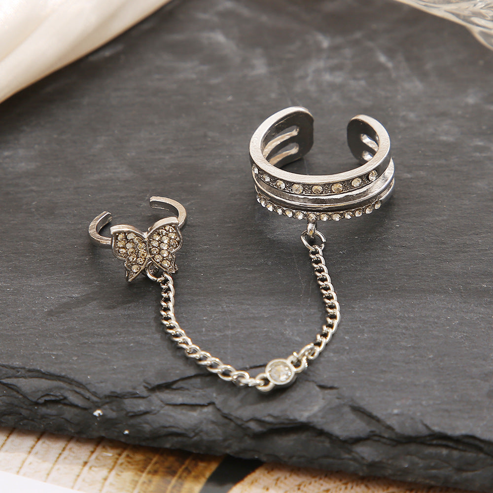 Verspieltes Ring-Set mit Schmetterlings-Elementen Karnz