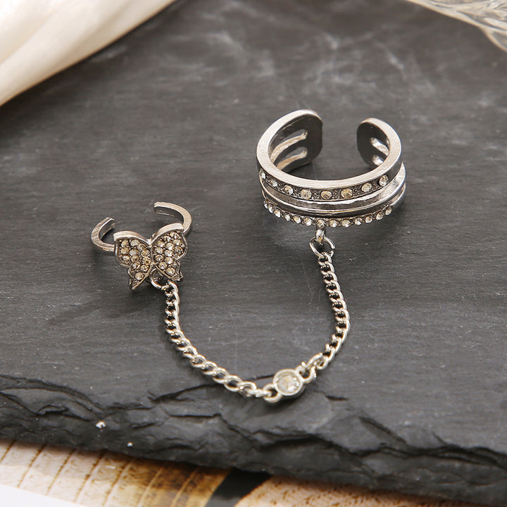 Verspieltes Ring-Set mit Schmetterlings-Elementen Karnz