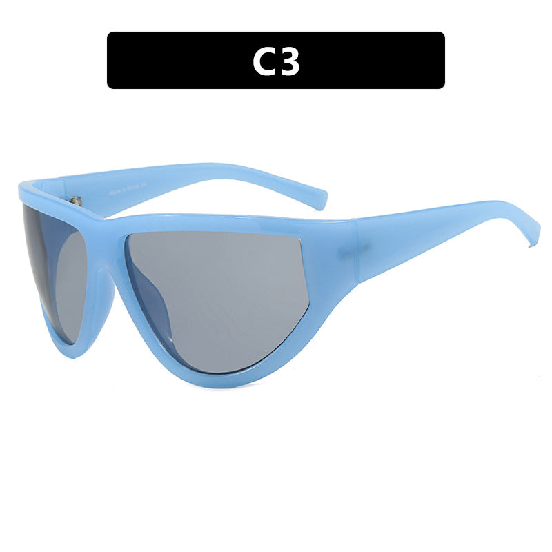 Damen futuristische Sonnenbrille mit sportlichem Design und flexiblen Gläsern Karnz