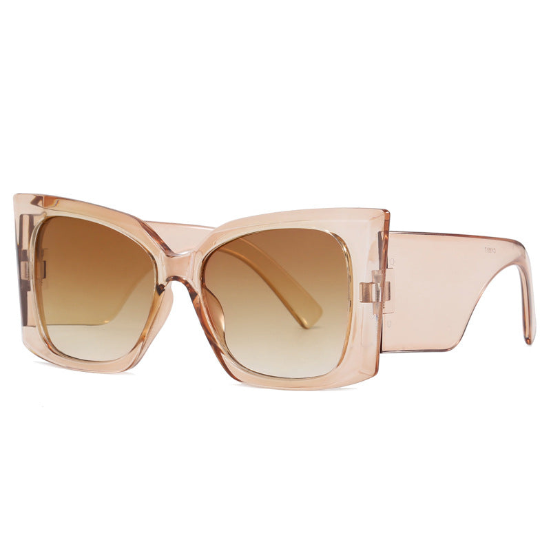 Damen modische Oversized-Sonnenbrille mit geometrischem Rahmen Karnz