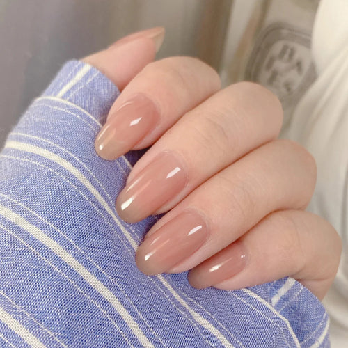 Elegante glänzende lange K coffin Press-On Nägel