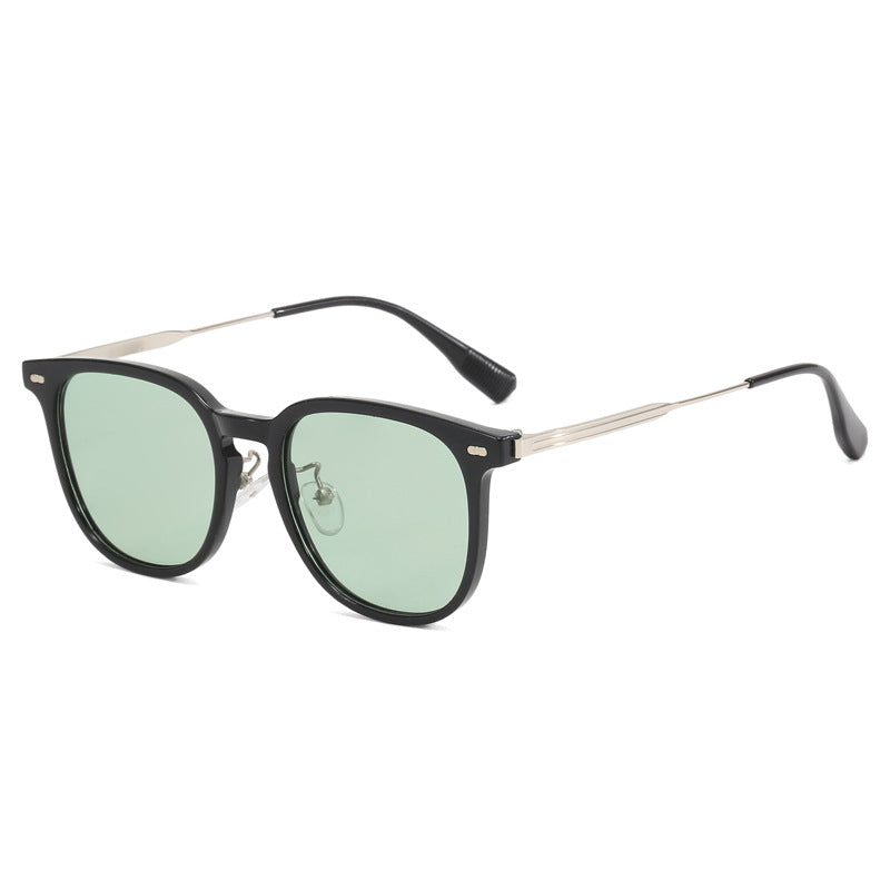 Damen klare rechteckige Brille mit filigranem Metallrahmen Karnz
