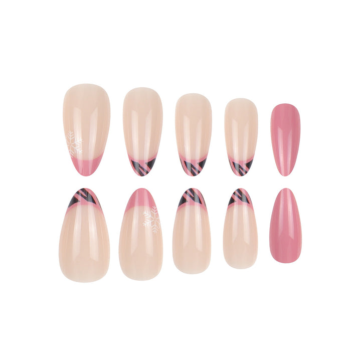 Künstlerisches Stiletto Press-On Nagelset mit elegantem Design Karnz