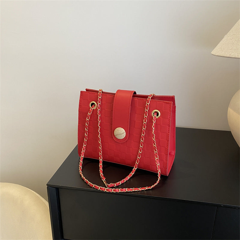 Texturierte Kunstleder-Handtasche