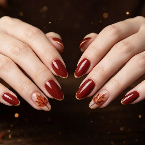 Dekorative herbstliche Nagelkunstverzierungen Karnz