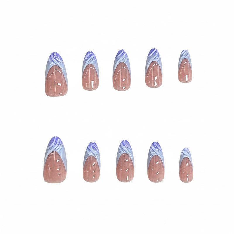 Künstlerisches Aquarell Press-On Nagelset Karnz
