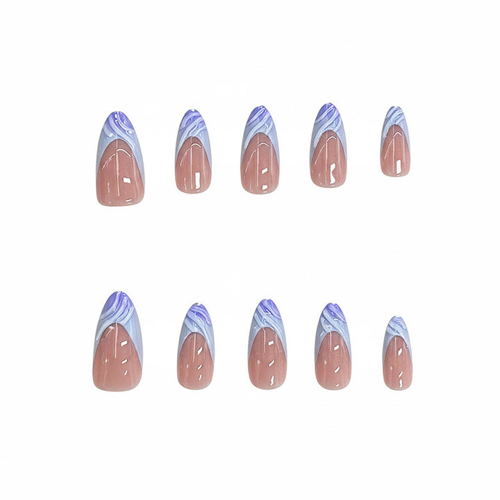 Künstlerisches Aquarell Press-On Nagelset Karnz