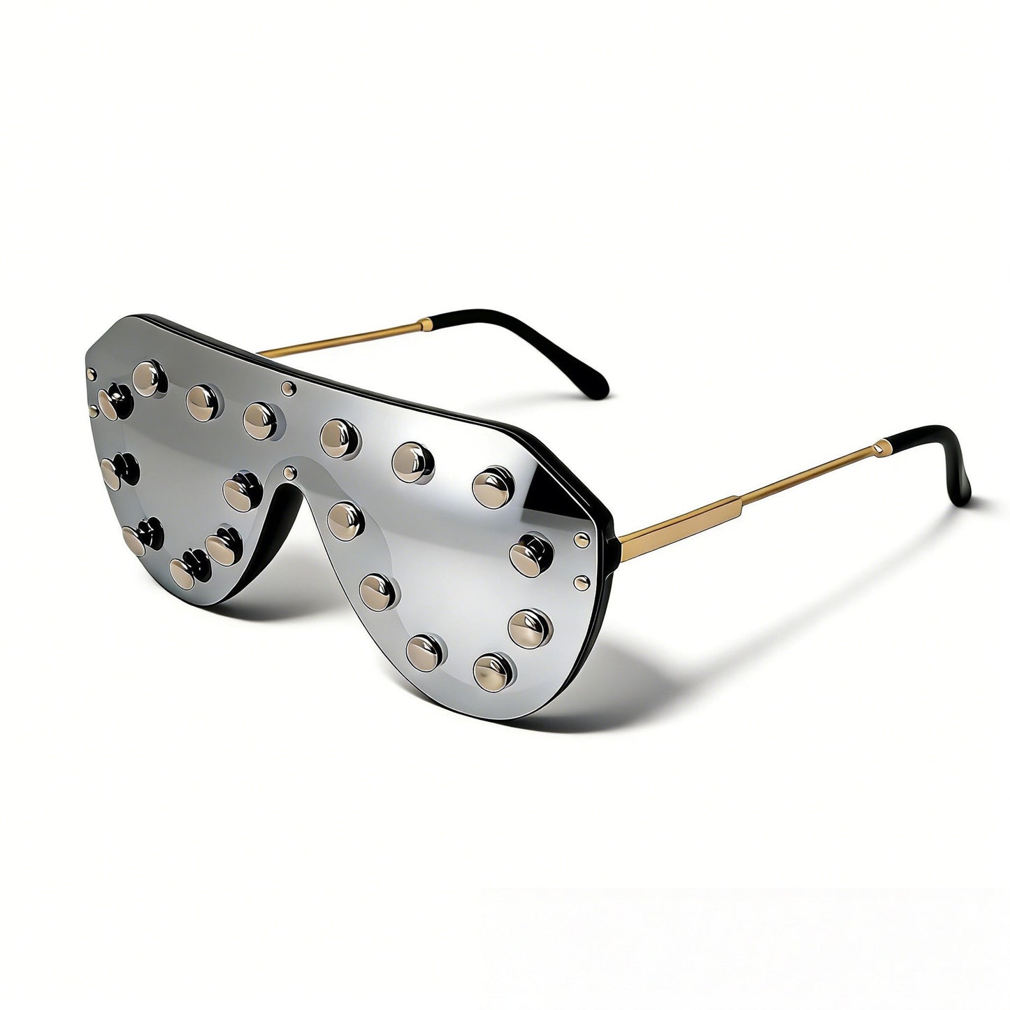 Damen trendige Sonnenbrille mit auffälligen Metallelementen Karnz