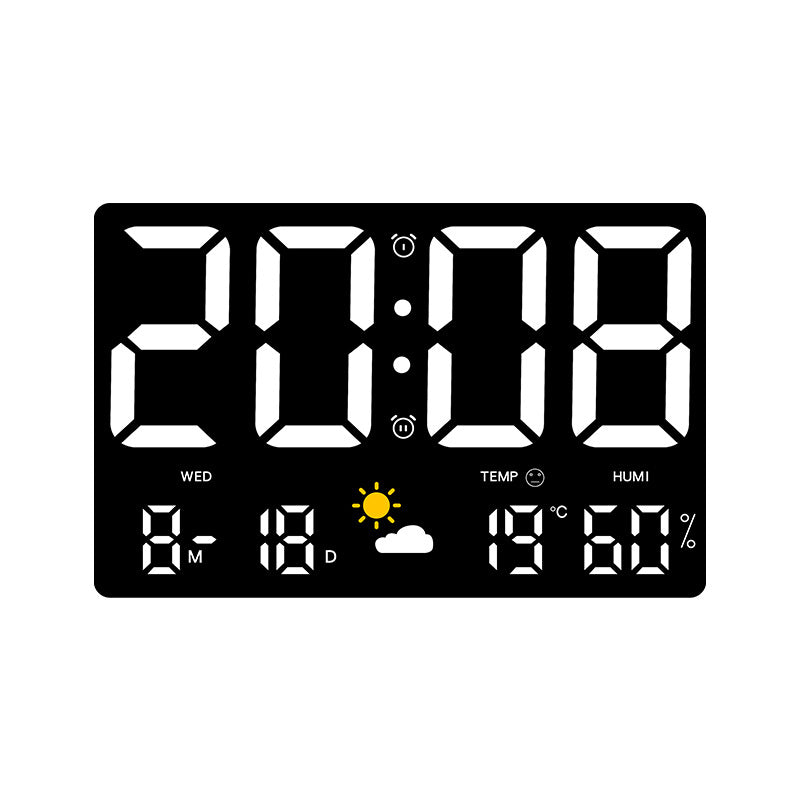 Digitale Wanddekorationsuhr mit Temperatur- und Feuchtigkeitsanzeige Karnz