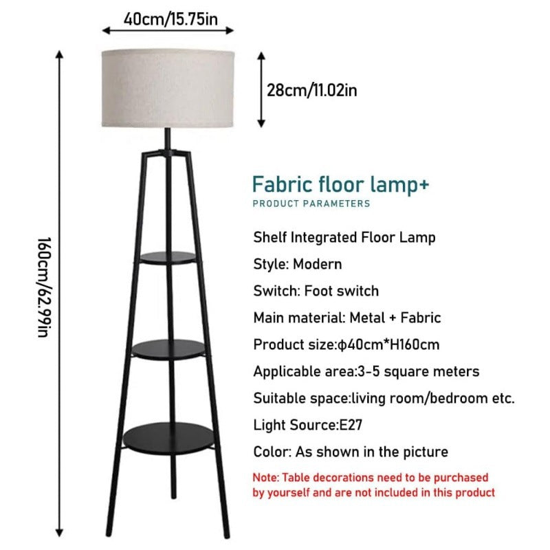 Moderner minimalistischer Stehlampe mit Ablageflächen