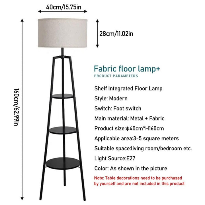 Moderner minimalistischer Stehlampe mit Ablageflächen