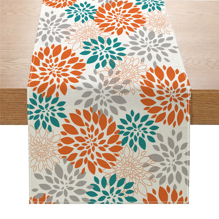 Dekorativer Baumwoll-Leinen Floral Tischläufer mit langlebigem, schmutzabweisendem Gewebe
