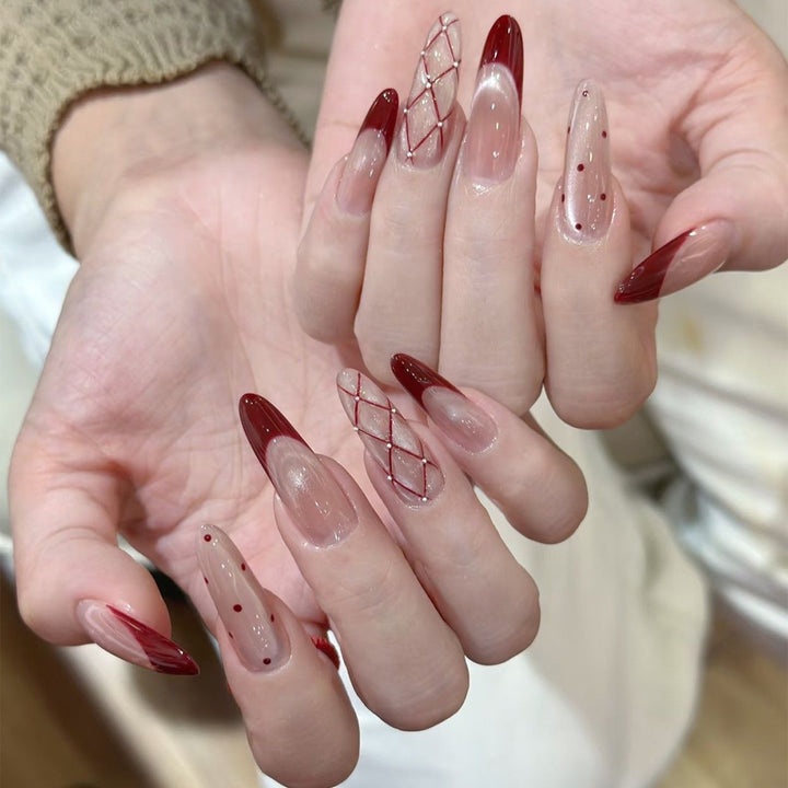Elegante Glänzende Press-On Nagelset  1791774068