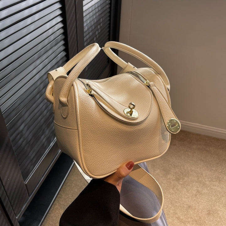 Strukturierte Lederhandtasche Karnz