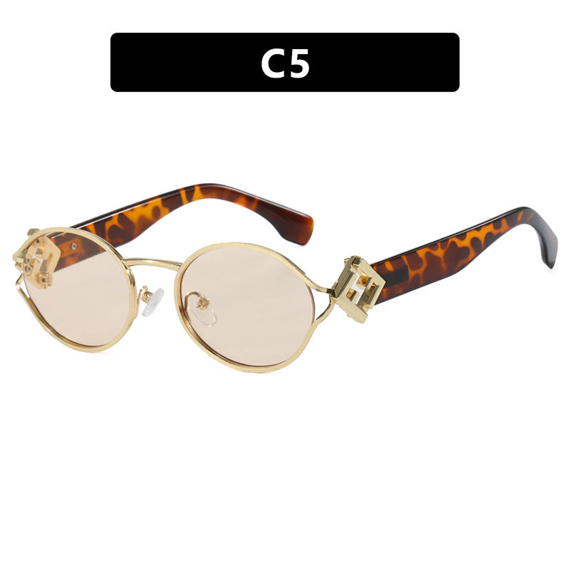 Damen modische Sonnenbrille mit elegantem Metallrahmen und UV-Schutz Karnz
