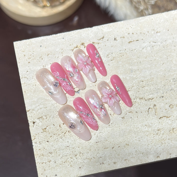 Blumen Design Press-On Nagelkunst Set