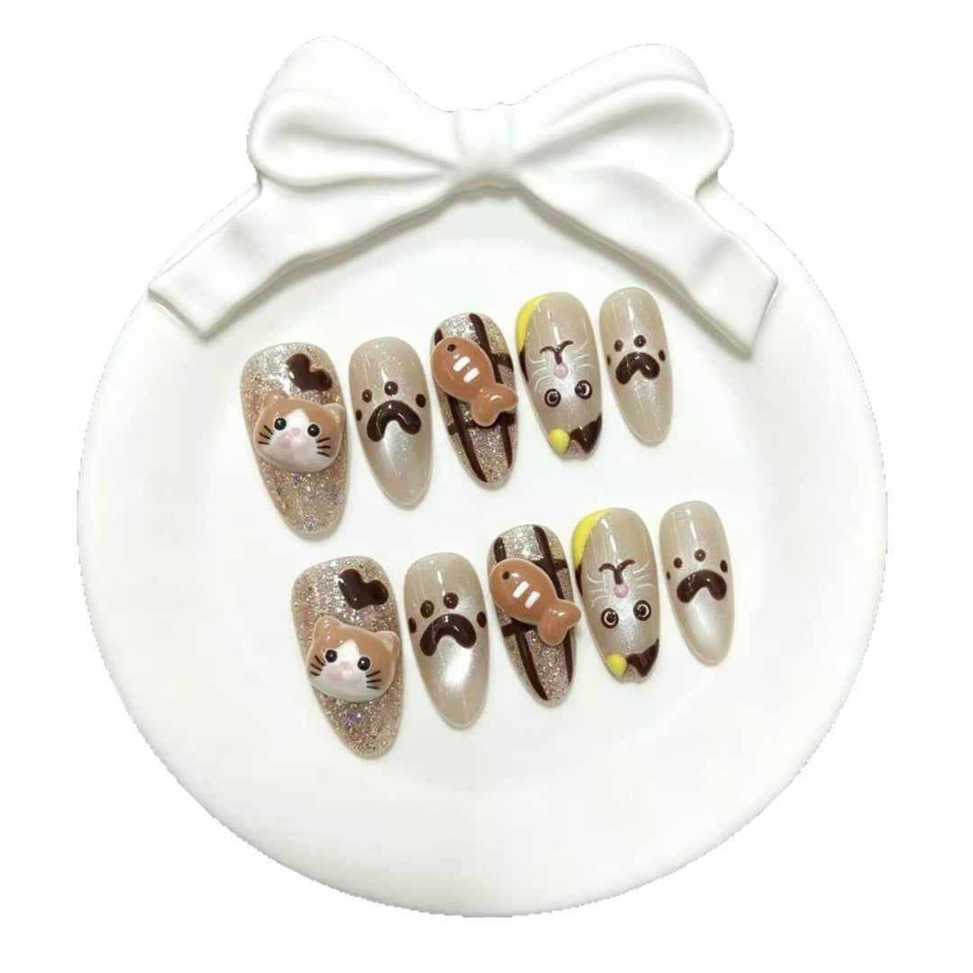 Verspieltes Tiermotiv Press-On Nail Set