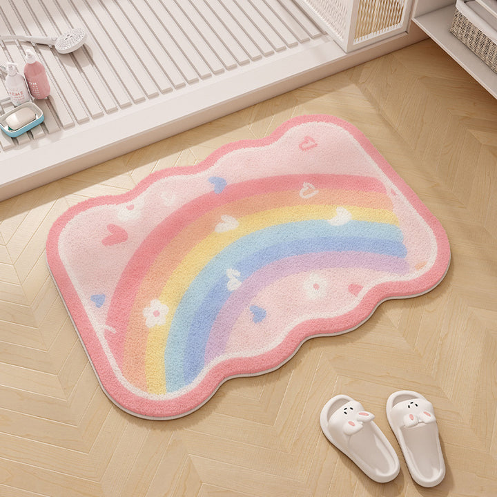 Regenbogen-Themen Plüsch Memory Foam Badmatte