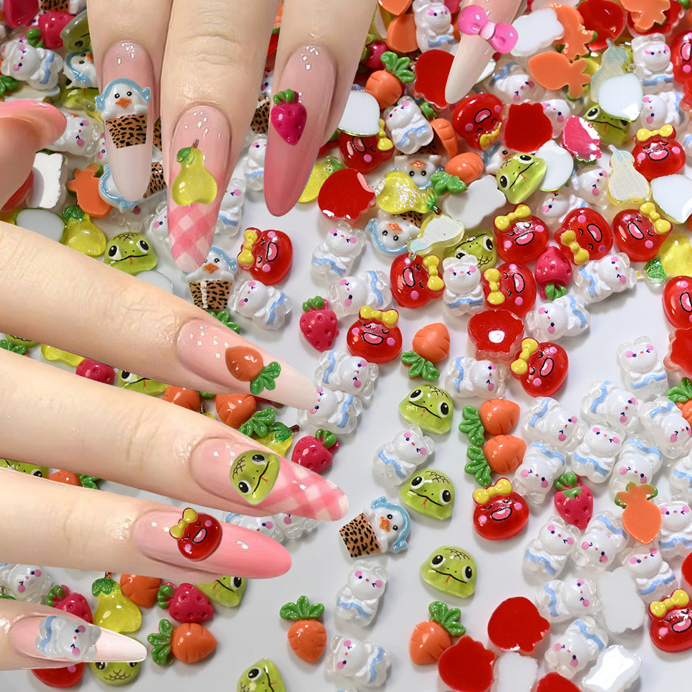 3D Obst-Themen Nagelkunst Charms Set