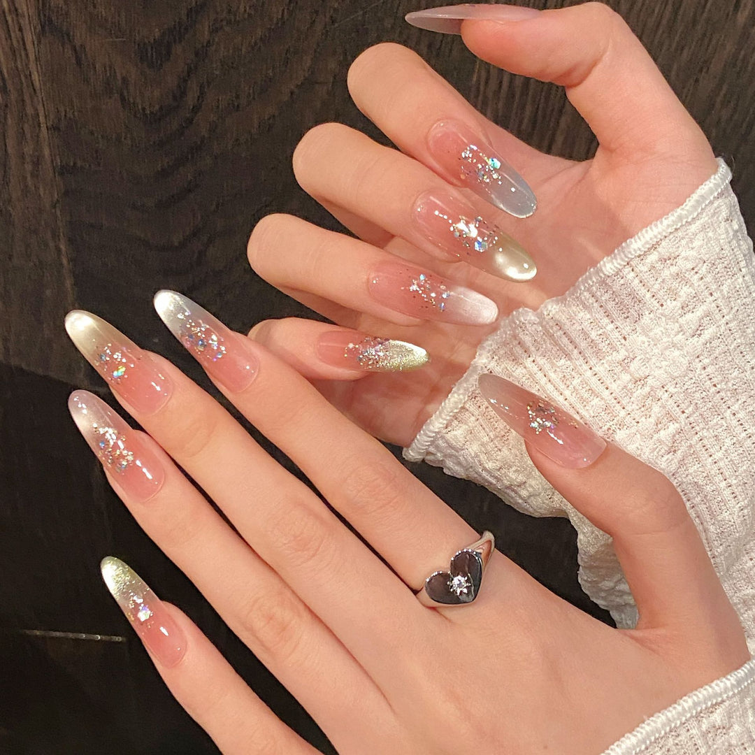 Premium Floral Ombre Press-On Nail Set