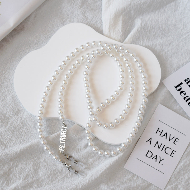 Chic verstellbare Perlen Brillen Kette Karnz