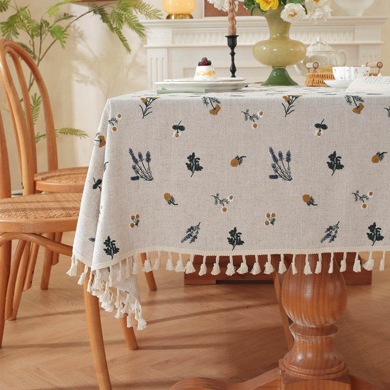 Bestickte Quaste Tischdecke